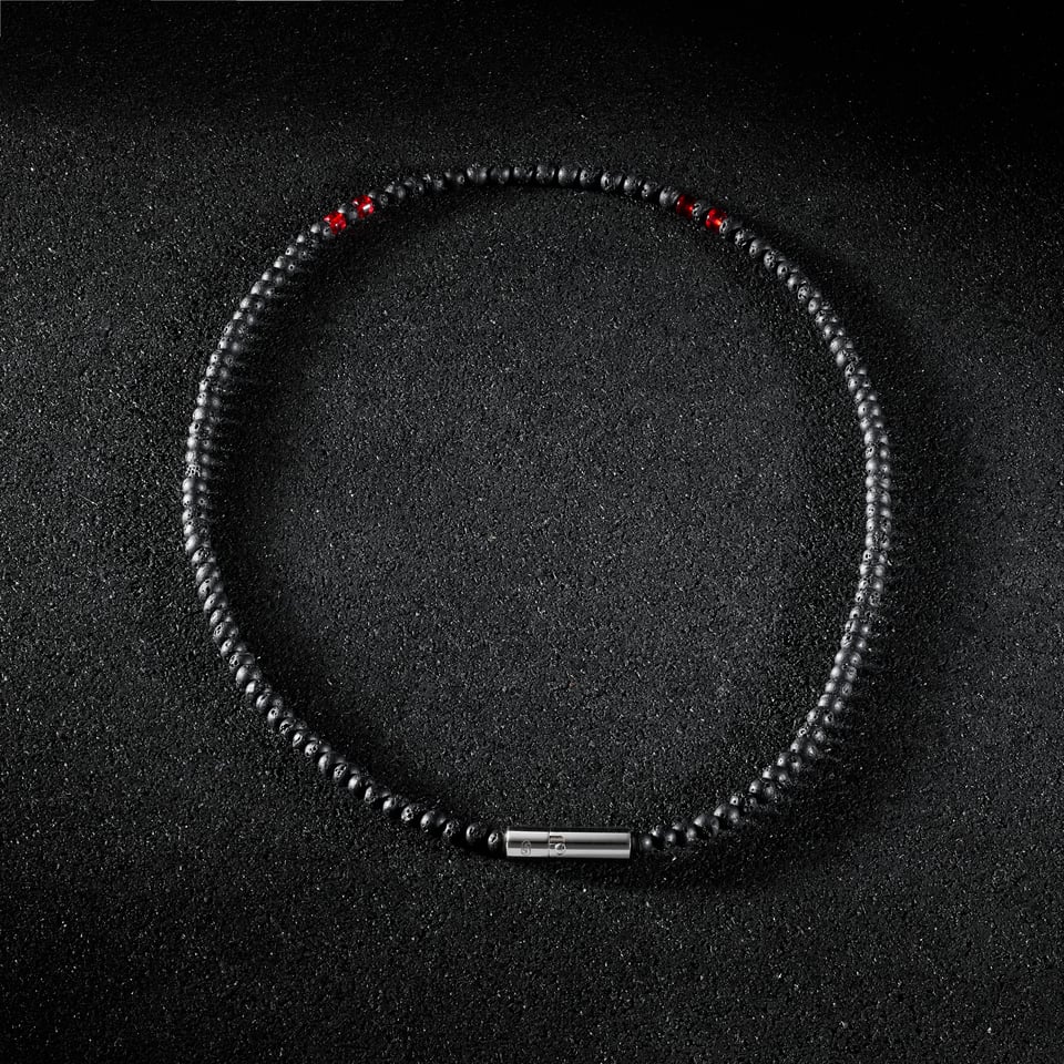 Tarmac Bead Necklace - Red