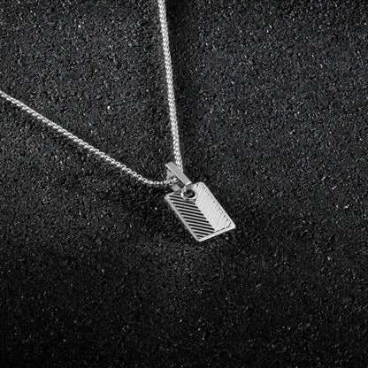 Chevron Pendant Square - Silver