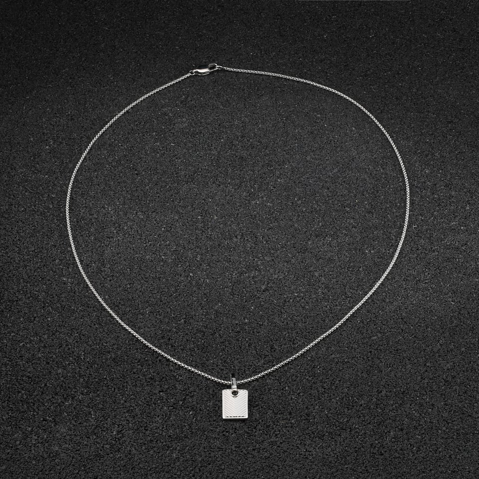 Chevron Pendant Square - Silver