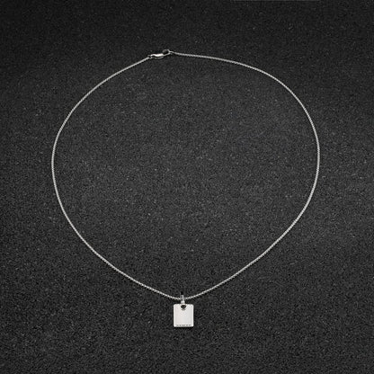 Chevron Pendant Square - Silver