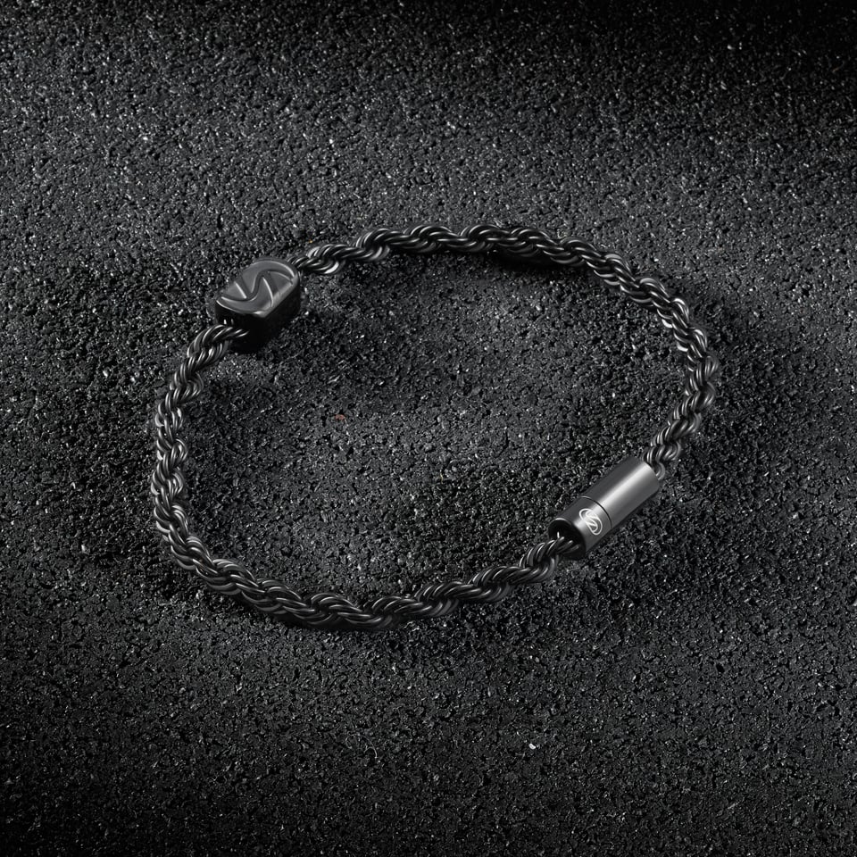 Stelvio Charm Rope Bracelet 3mm - Black