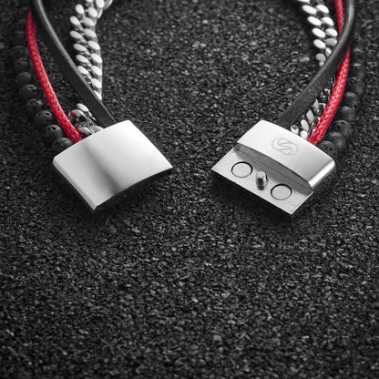 Tarmac Chain Multi-cuff Bracelet - Silver