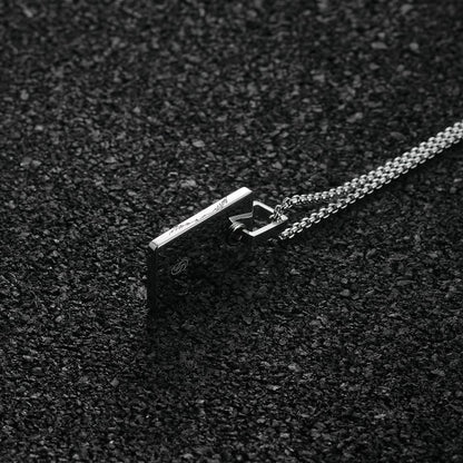 Chevron Pendant Square - Silver