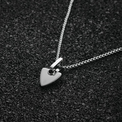 Chevron Pendant Shield - Silver