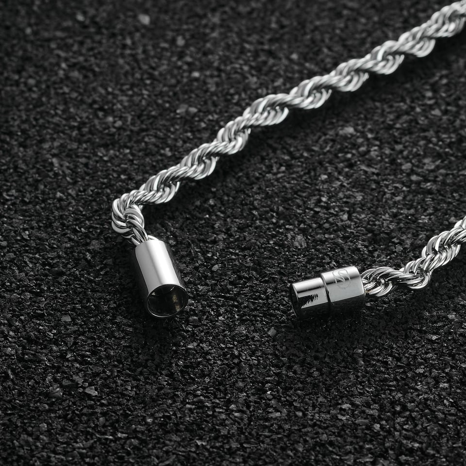 Stelvio Charm Rope Bracelet 3mm - Silver