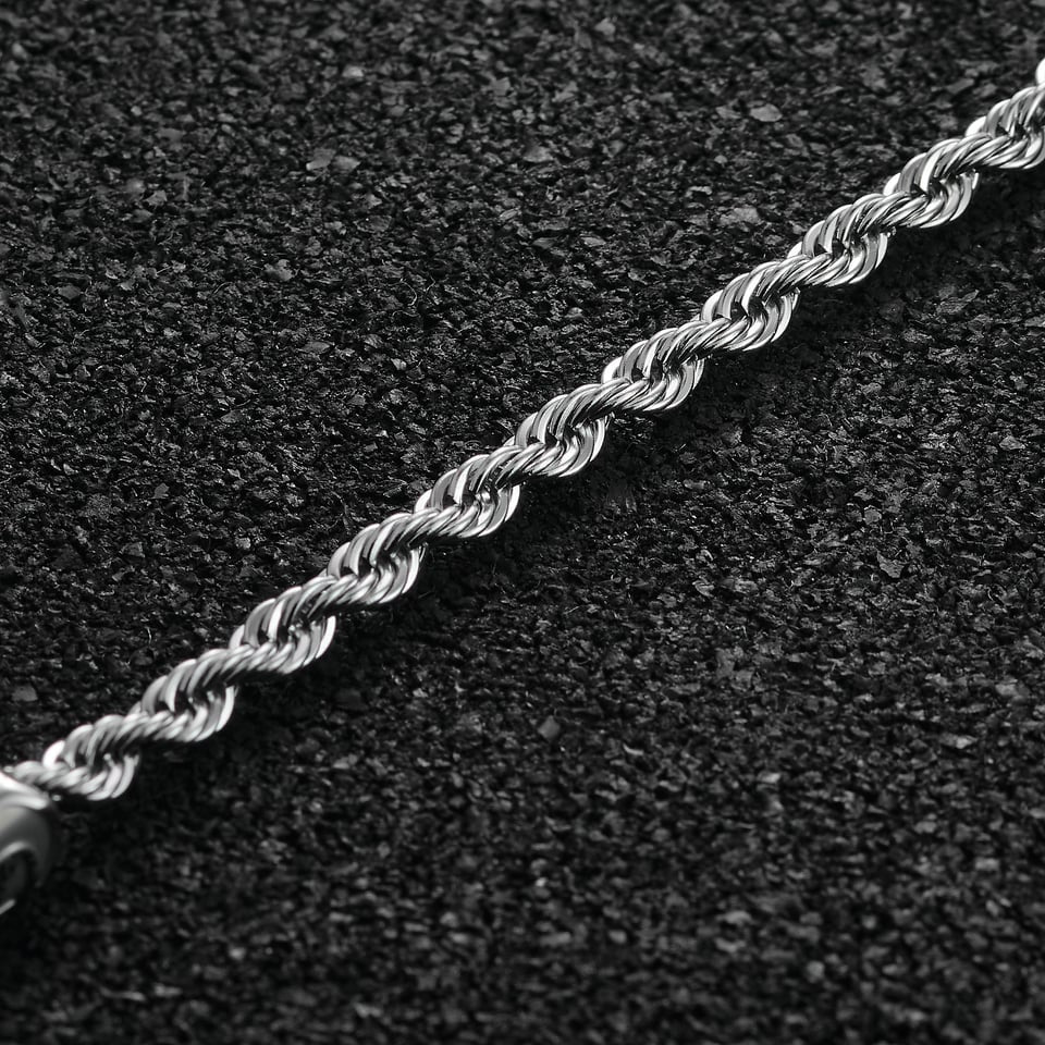 Stelvio Charm Rope Bracelet 3mm - Silver