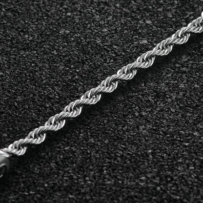 Stelvio Charm Rope Bracelet 3mm - Silver