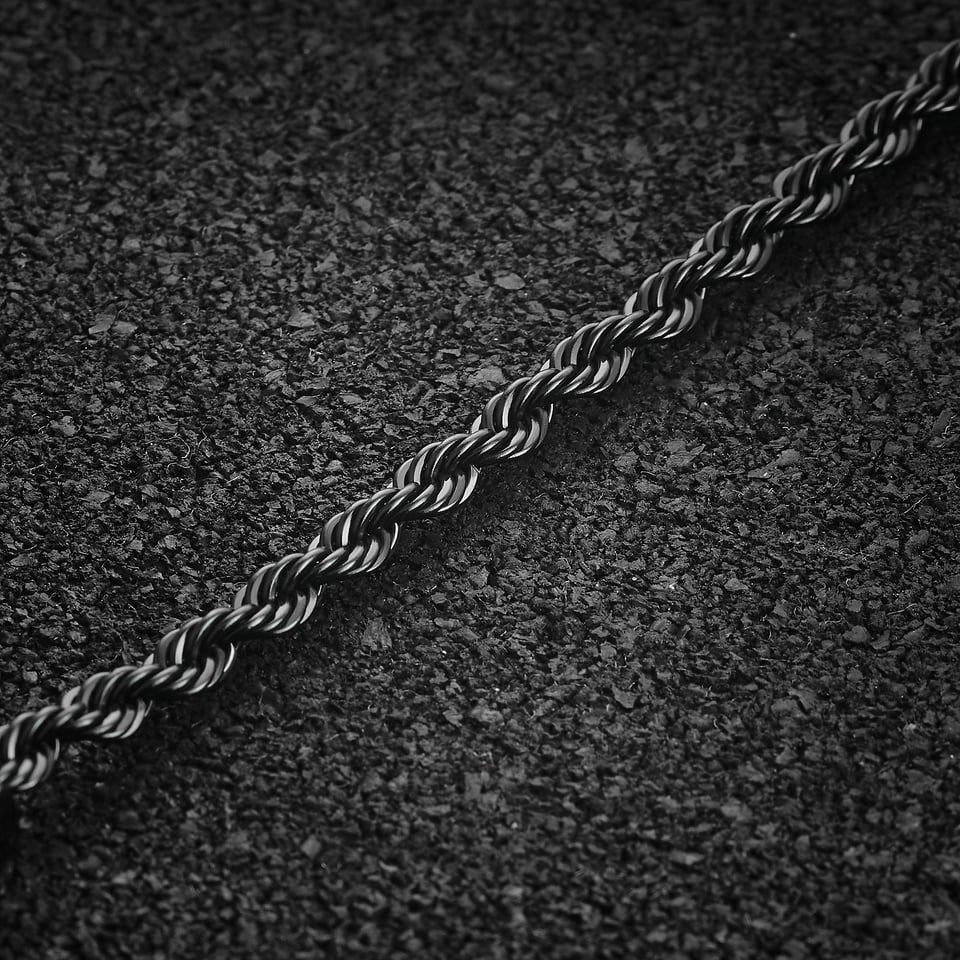 Stelvio Charm Rope Bracelet 3mm - Black