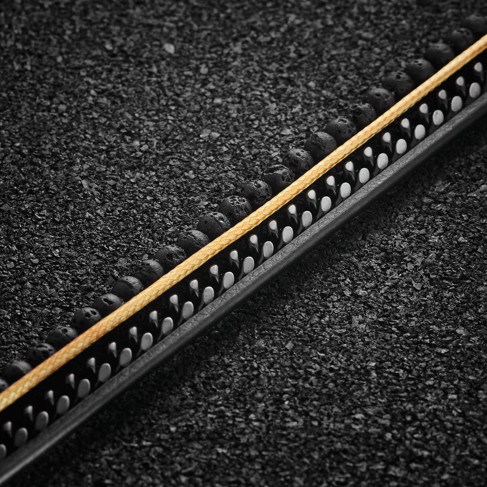 Tarmac Chain Multi-cuff Bracelet - Black