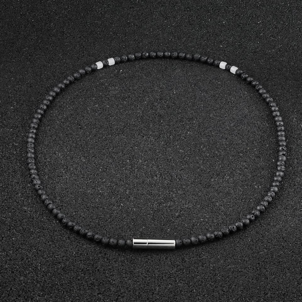 Tarmac Bead Necklace - White