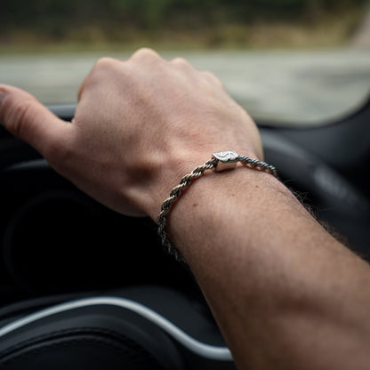 Stelvio Charm Rope Bracelet 3mm - Silver