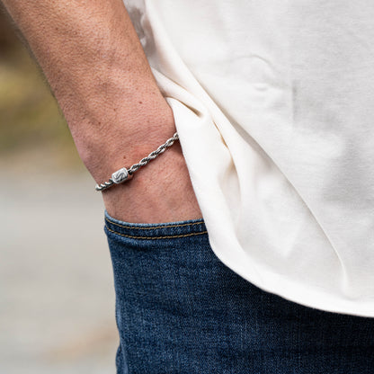 Stelvio Charm Rope Bracelet 3mm - Silver
