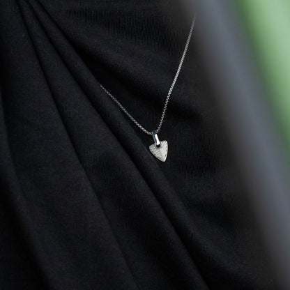 Chevron Pendant Shield - Silver