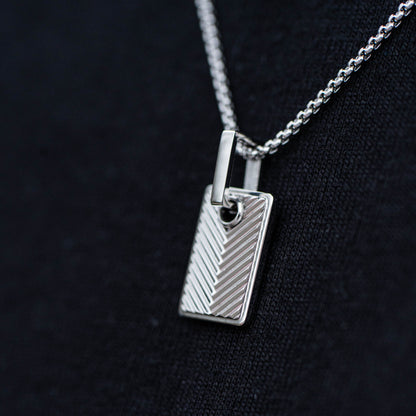 Chevron Pendant Square - Silver