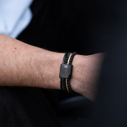 Tarmac Chain Multi-cuff Bracelet - Black