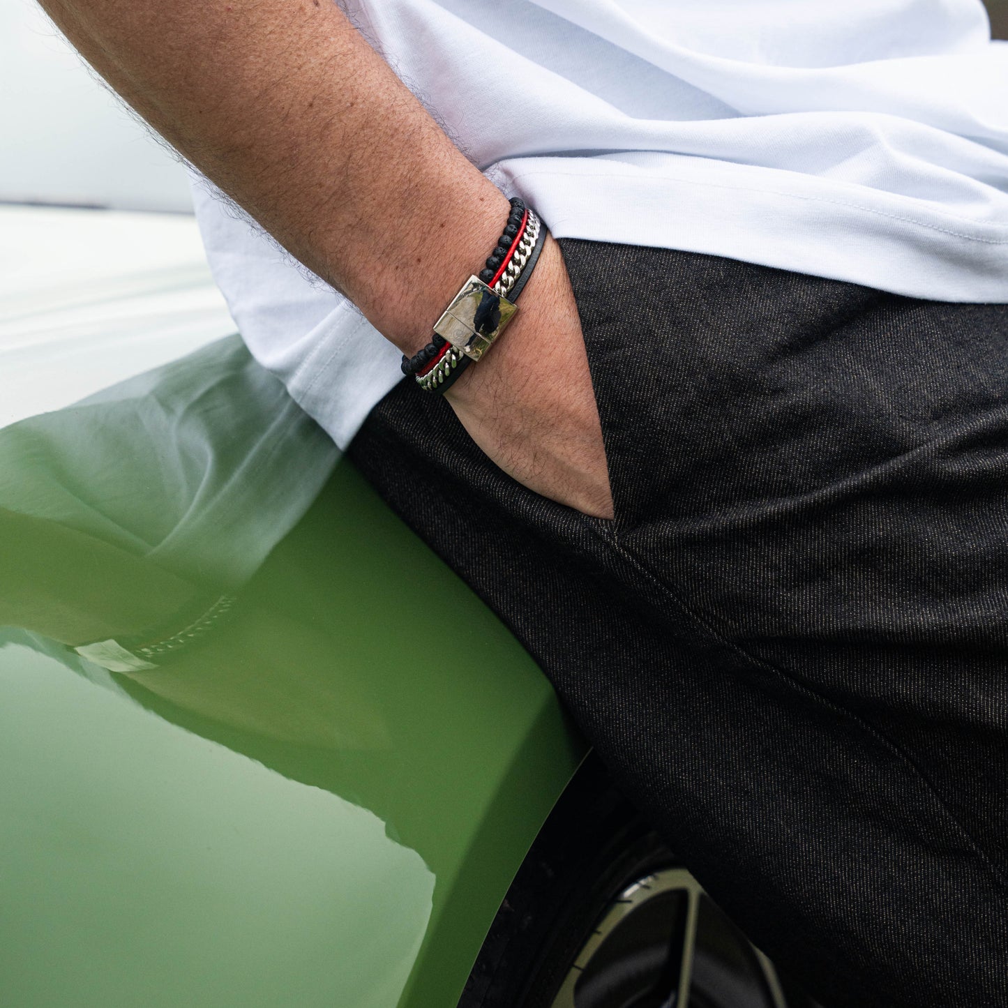 Tarmac Chain Multi-cuff Bracelet - Silver