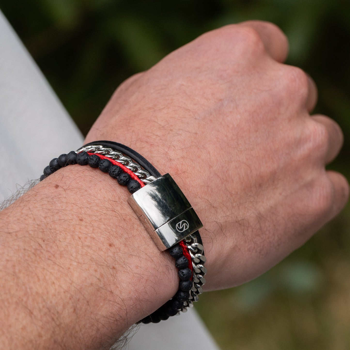 Tarmac Chain Multi-cuff Bracelet - Silver