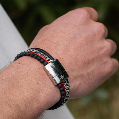 Tarmac Chain Multi-cuff Bracelet - Silver